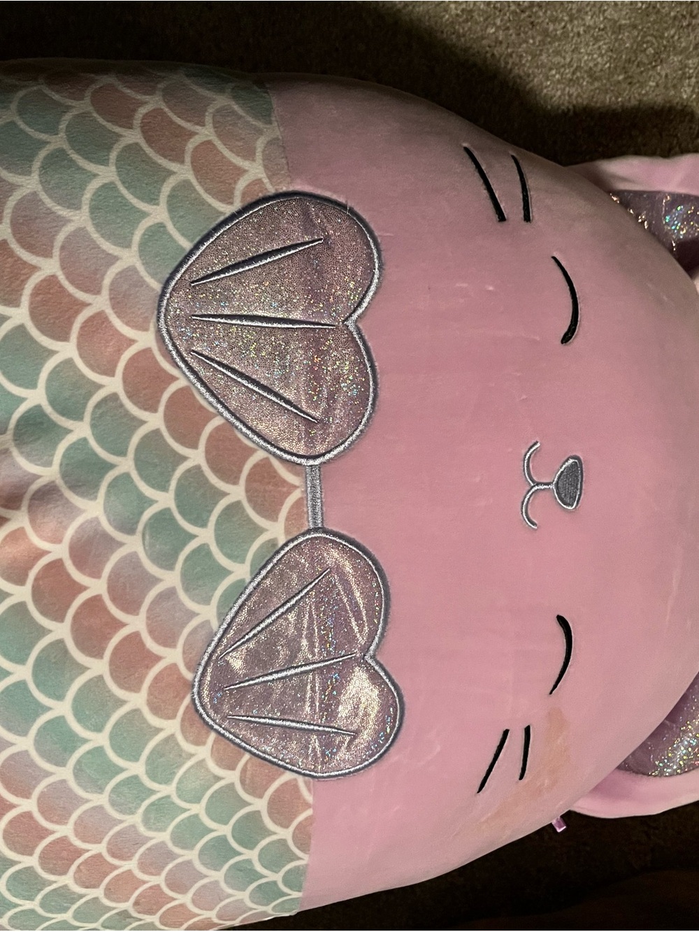 Squishmallows Pink Mermaid Plush with Shimmery Heart Shells